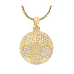 Soccer Ball 10KT or 14KT Gold Cremation Jewelry Urn
