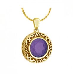 Amethyst 14KT Gold Cremation Jewelry - SHIPS NOW
