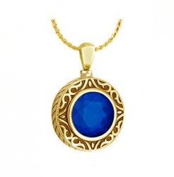 Royal Blue 14KT Gold Cremation Jewelry Urn - SHIPS NOW