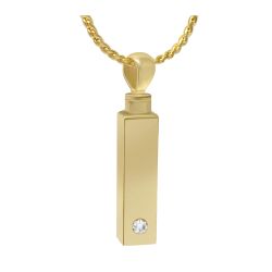 Gold Bar Crystal 10KT or 14KT Gold Cremation Jewelry Urn - SHIPS NOW