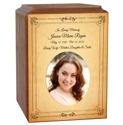 Eternal Love Photo Wood Cremation Urn