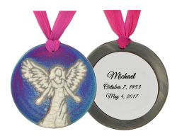 Christmas Tree Angel Raku Ornament