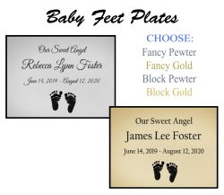 Baby Feet Name Plates For Cremation Urns