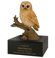 Barn Owl Sovereign Animal™ Art & Wood Cremation Urn Adult or Medium
