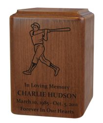Customized Wood Baseball Urn