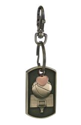 Basketball Dog Tag Pink Heart Key Chain Urn