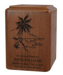 Custom Wood Palm Tree Urn 