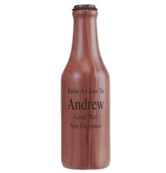 Personalized Wooded Beer Bottle Toast Keepsake Urn