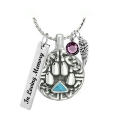 Big Dog Paw Print Pendant Ash Urn - Love Charms™ Option