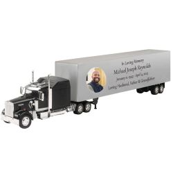 Kenworth W900 Blue Truck Cremation Urn