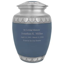Blue Hearts Pewter Medium Urn - Tribute Wreath™ - Pro Laser Engraving