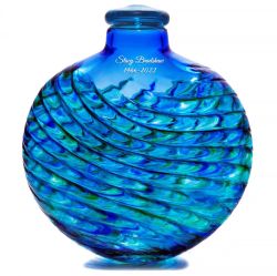 Beautiful Earth Blue Reflections Mosaic Glass Adult or Medium Urn - Personalized Option - Made in USA