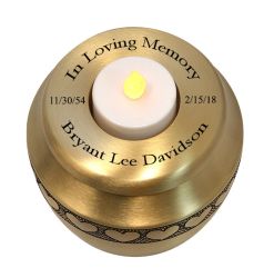 Candle Heart Brass Keepsake Urn