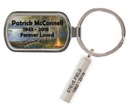 Canoe At Sunset Keychain Urn by Abraham Hunter