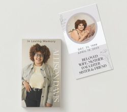 Double Photo Memorial Cards - Funeral Cards - Celebration of Life Cards