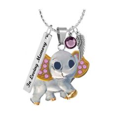 Pink Baby Elephant Pendant Urn - Love Charms™ Option