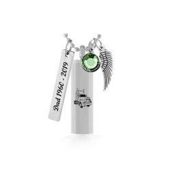 Semi Truck Cylinder Pendant Keepsake Urn - Love Charms Option