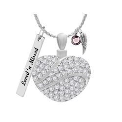 Crystal Swirl Heart Cremation Jewelry Urn - Love Charms™ Option