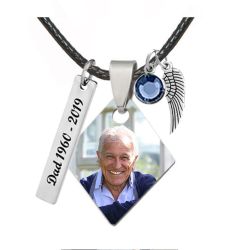 Diamond Stainless Photo Jewelry Pendant - Love Charms Option