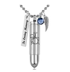 Drum Bullet Pendant Urn - Love Charms Option