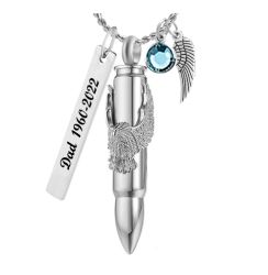 Eagle Bullet Pendant Unisex Cremation Urn - Love Charms™ Option