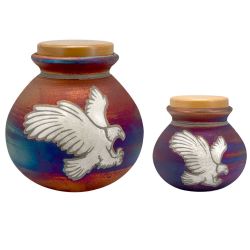 Eagle Raku Cremation Adult or Medium Urn - Personalization Option
