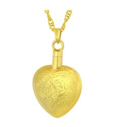 Floral Gold Locket Urn