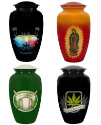 Free Cremation Adult Urn - Shipping Fee Required - Choose Engraving - Burial Vault - Tribute Wreath™ Option