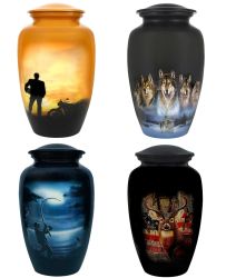 Free Cremation Adult Urn - Shipping Fee Required - Choose Urn Engraving - Tribute Wreath Option