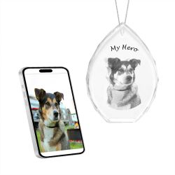 2D Crystal Photo Oval Ornament - Engraving Option 