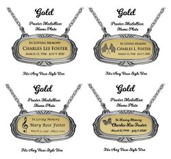 Brass Memorial Medallion Name Plates - Birth & Passing Stone Option