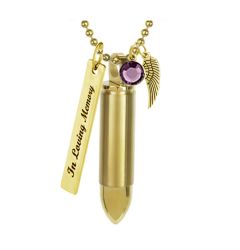Gold Bullet Pendant Urn - Love Charms™ Option 