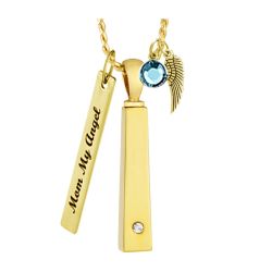 Teardrop Gold Pendant Urn - Love Charms Option