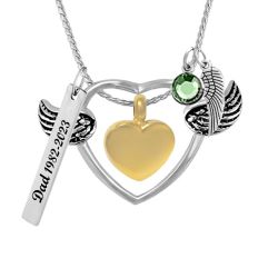 Special Angel Gold Heart Ash Pendant Urn - Love Charms® Option