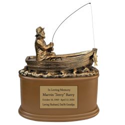 Gone Fishing Cremation Adult Fisherman Urn - Free Engraved Plate