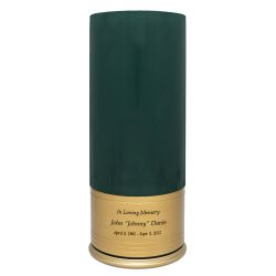 Green Shotgun Shell Medium Urn - Holds Half of an Adult's Ashes - Engraving Option