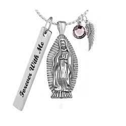 Guadalupe Cremation Necklace Urn - Love Charms™ Option