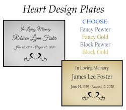 Heart Design Name Plates For Cremation Urns