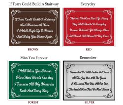 Heart Leaf Poem Plates For Cremation Urns