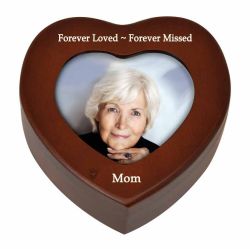 Rosewood Heart Photo Keepsake Urn
