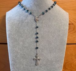Blue Rosary Keepsake Urn 