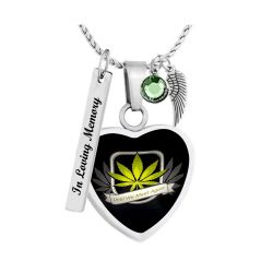 Until We Meet Again Marijuana Heart Jewelry Urn - Love Charms® Option