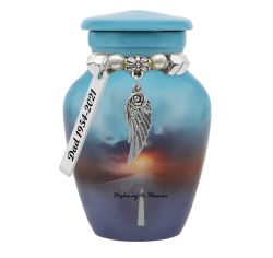 Motorcycle Silhouette Keepsake Urn - Love Charms Options