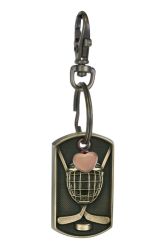 Hockey Dog Tag Pink Heart Key Chain Urn
