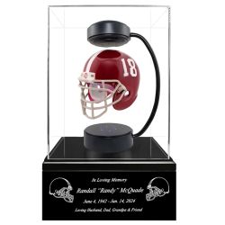Football Adult or Medium Cremation Urn & University of Alabama 18 Hover Helmet Décor - Free Engraving