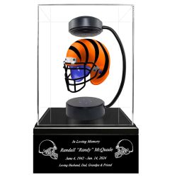 Football Adult or Medium Cremation Urn & Cincinnati Bengals Hover Helmet Décor - Free Engraving