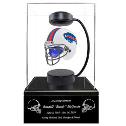 Football Adult or Medium Cremation Urn & Buffalo Bills Hover Helmet Décor - Free Engraving