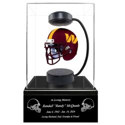 Football Adult or Medium Cremation Urn & Washington Commanders Hover Helmet Décor - Free Engraving