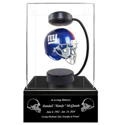 Football Adult or Medium Cremation Urn & New York Giants Hover Helmet Décor - Free Engraving