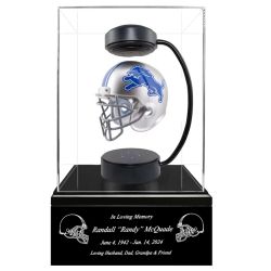 Football Adult or Medium Cremation Urn & Detroit Lions Hover Helmet Décor - Free Engraving